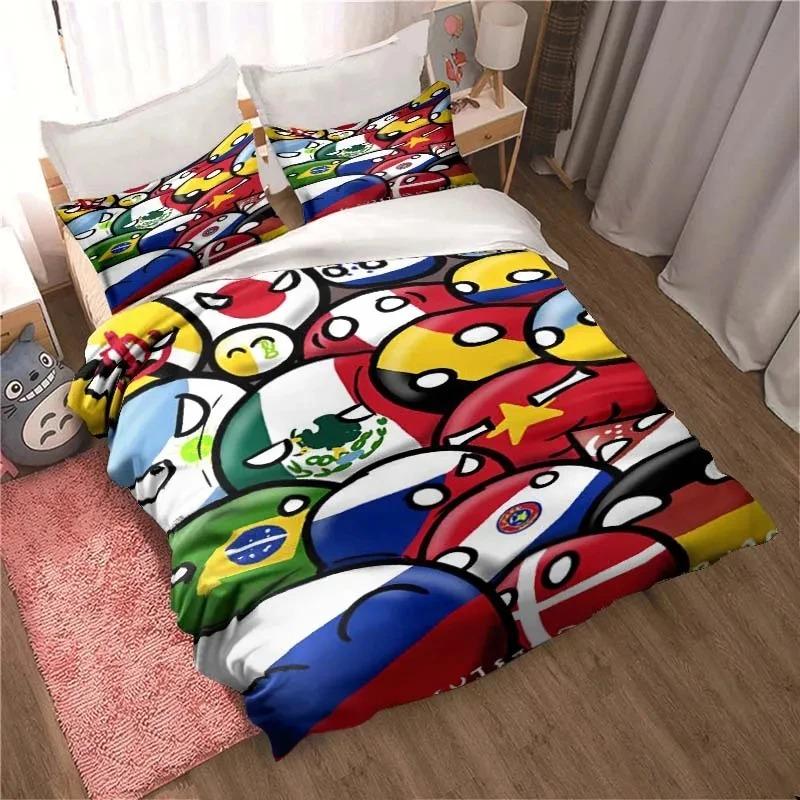 3D Print Cartoon Countryball Polandballs Bedding Collection Double Twin King Duvet Cover Comforter Pillowcase Boys Girls Adults Bedroom