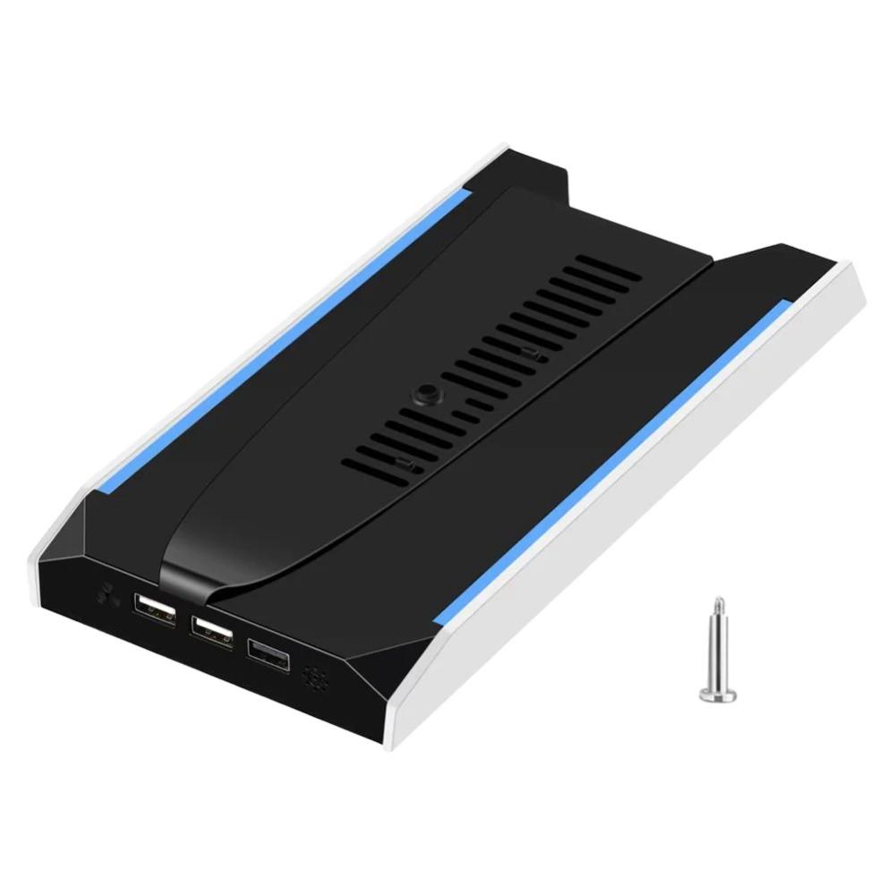 Für PS 5 Slim/PS 5 Pro RGB-Basisständer mit 3 USB 2.0-Anschlüssen, vertikaler Halter, 8 Lichtmodi für Sony Playstation 5 Spielzubehör