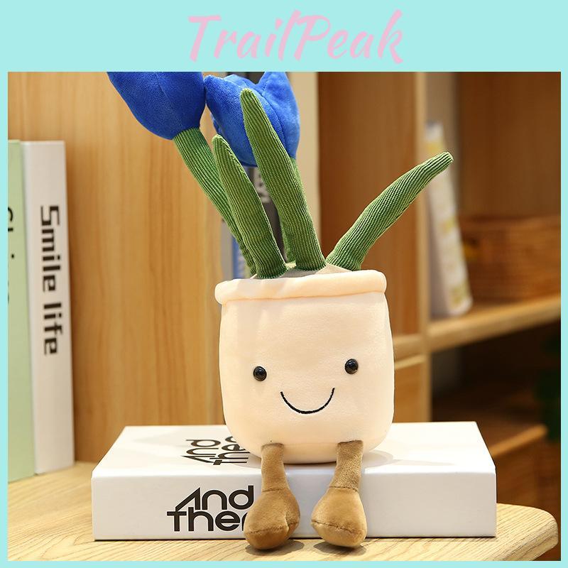Plush Succulent Plant Series Tulip Plush Toy With Cartoon Design For Living Room Decor