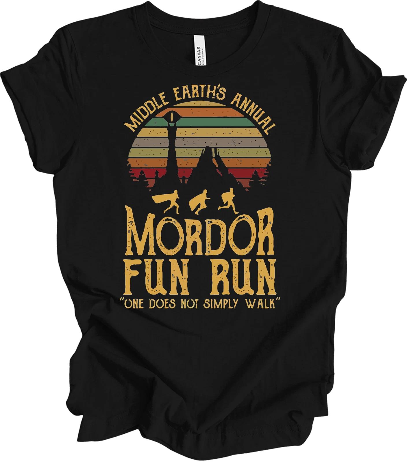 

Middle Earth s Annual Mordor Fun Run T shirt One Does Not Simply Walk Vintage Te 4XL