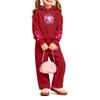 Girls' Printed Hoodie and Sweatpants Set, 2-Piece Casual Outfit for Everyday Wear