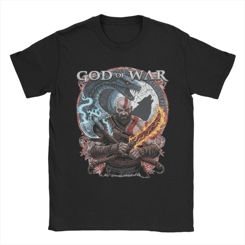 Unisexs TShirts The God of War Kratos Casual Cotton Tees Short Sleeve T Shirt Round Collar Clothes Plus Size