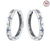 925 Silver Hoop Earrings for Women Simple Silver Fashion Star Moon Zircon Earrings Fine Jewelry New Year Women Gifts