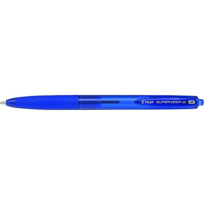 Kuličkové pero zasouvací - PILOT - SUPER GRIP G - Střední hrot - Modrý inkoust - Sada 12