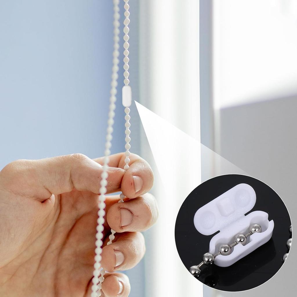 Ball Chain Connectors 30 Pcs Roller Shade Beaded Connector White Plastic Beaded Chain Connector Connector Clips for Blind Cord Vertical Roman Roller