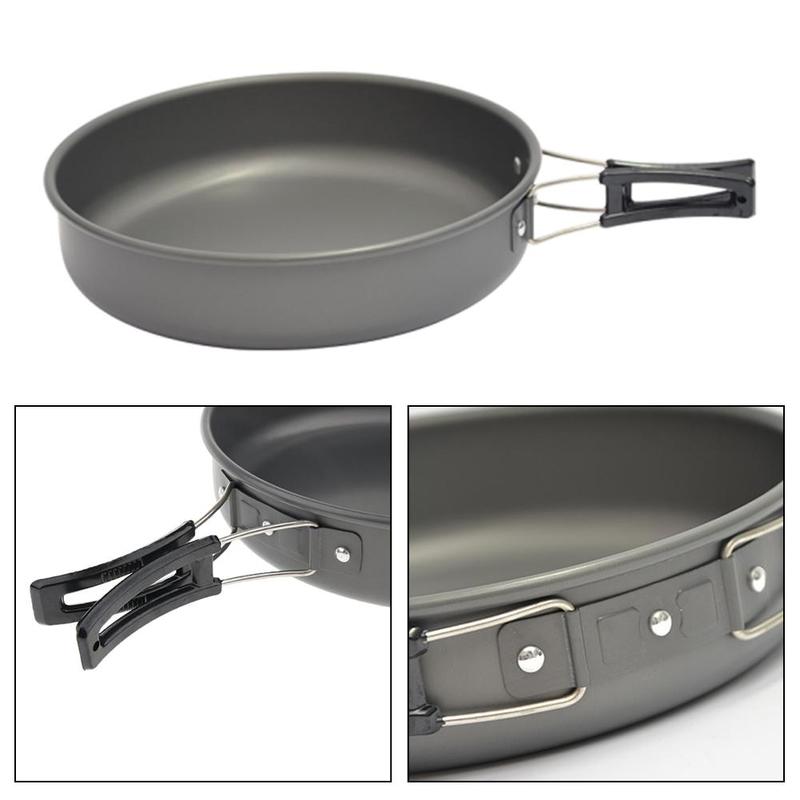 Ultra-light Aluminum Alloy Camping Cookware Utensils Tableware Cooking Outdoor Teapot Pot Frying Picnic Kettle Pan