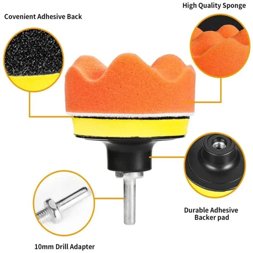 11PCS Auto Beauty SpongePolishing Kit Foam Waffle Pad Car Wash Cleaning Detailing Tool Auto Motorcycle Removes Scratches