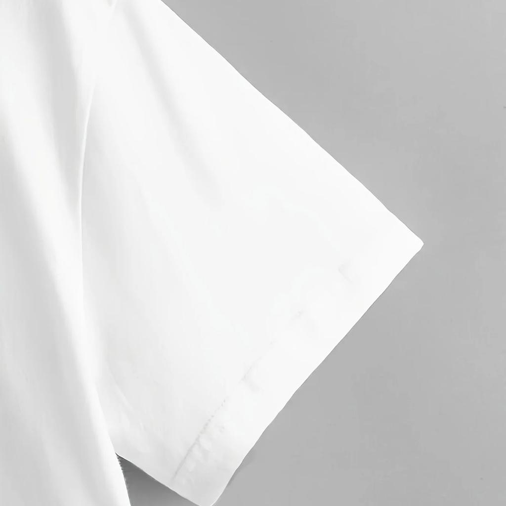 Men's 100% Pure Cotton Summer Loose Fitting Oversized Paris Print Casual Slim Fit Round Neck Short Sleeved T-shirt Top