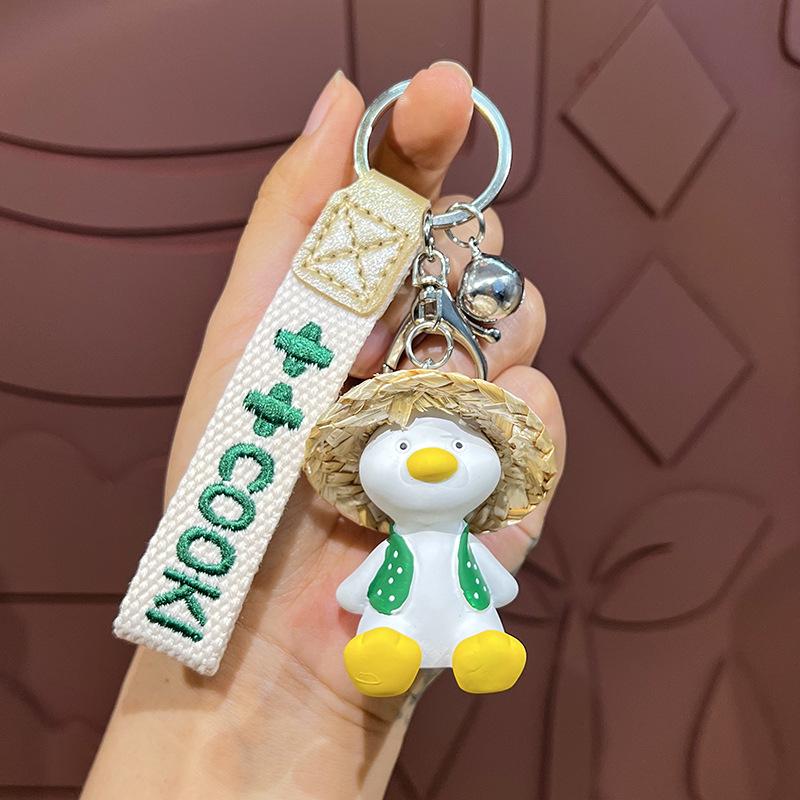 

Брелок Соломенная шляпа малой панды: Милый мультяшный кулон для рюкзака или ключей от машины