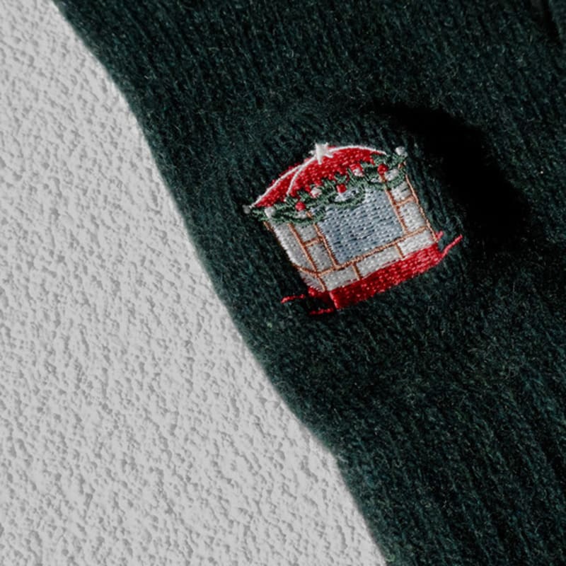 leegamgak Christmas in Joseon gloves (wool) - Deep green