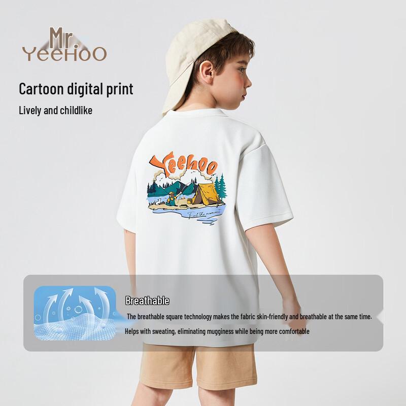 YEEHOO Boy's Quick-Dry Printed Short Sleeve T-Shirt