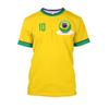 Brazílie Dres Pánské tričko O-výstřih Nadměrné Krátký rukáv Pánské oblečení 3D potisk Výběr brazilské vlajky Tričko fotbalového týmu