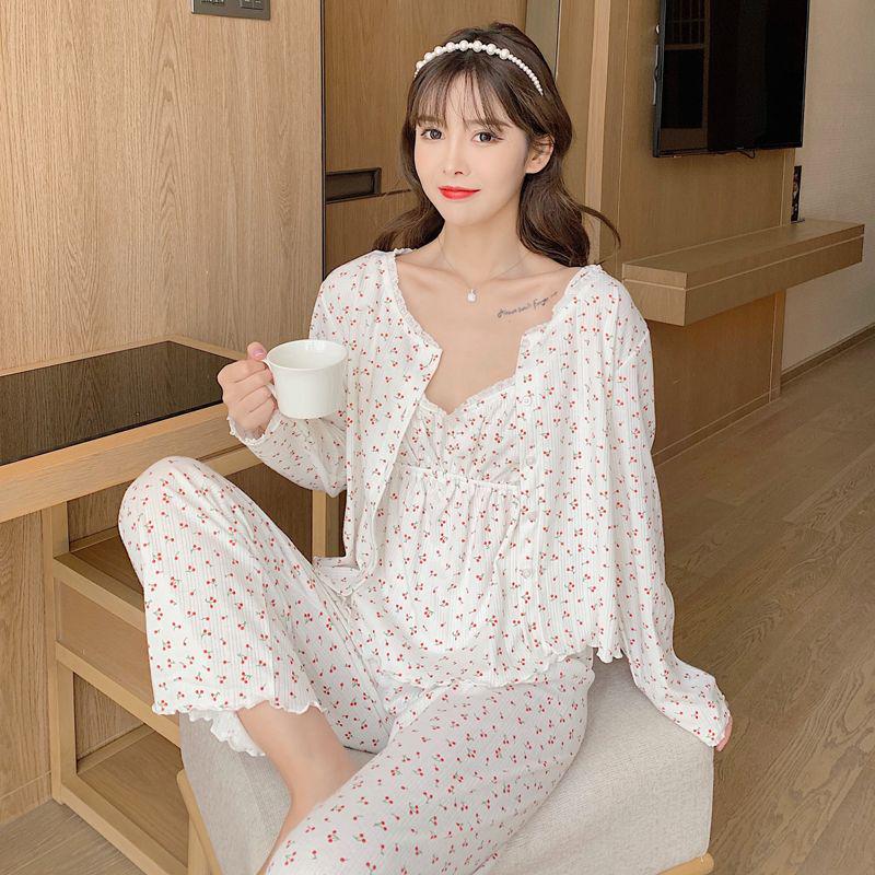 2024 Autumn/Winter Women's Gold Velvet Pajama Set: Long Sleeve & Pants, Palace Princess Style, Indoor/Outdoor Wear