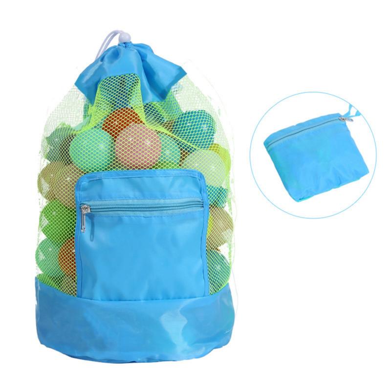 Mesh Swimming Bag For Children Portable Beach Bag Foldable Beach Toys Basket Storage Bag Kids Outdoor Children Swimming Dry Sack
