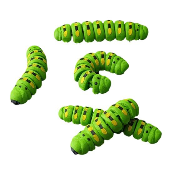 3D Printed Caterpillar Toy 1/5/10Pcs Figurine, Movable Joints Fidget Realistic Figurine Toy, Articulated Insect Figure for Stress Relief PLA