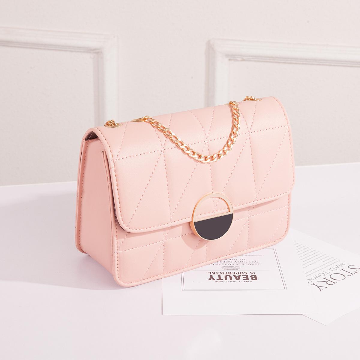 

Female diamond square 2024 summer new Korean version, embroidered thread mobile phone bag рожевий