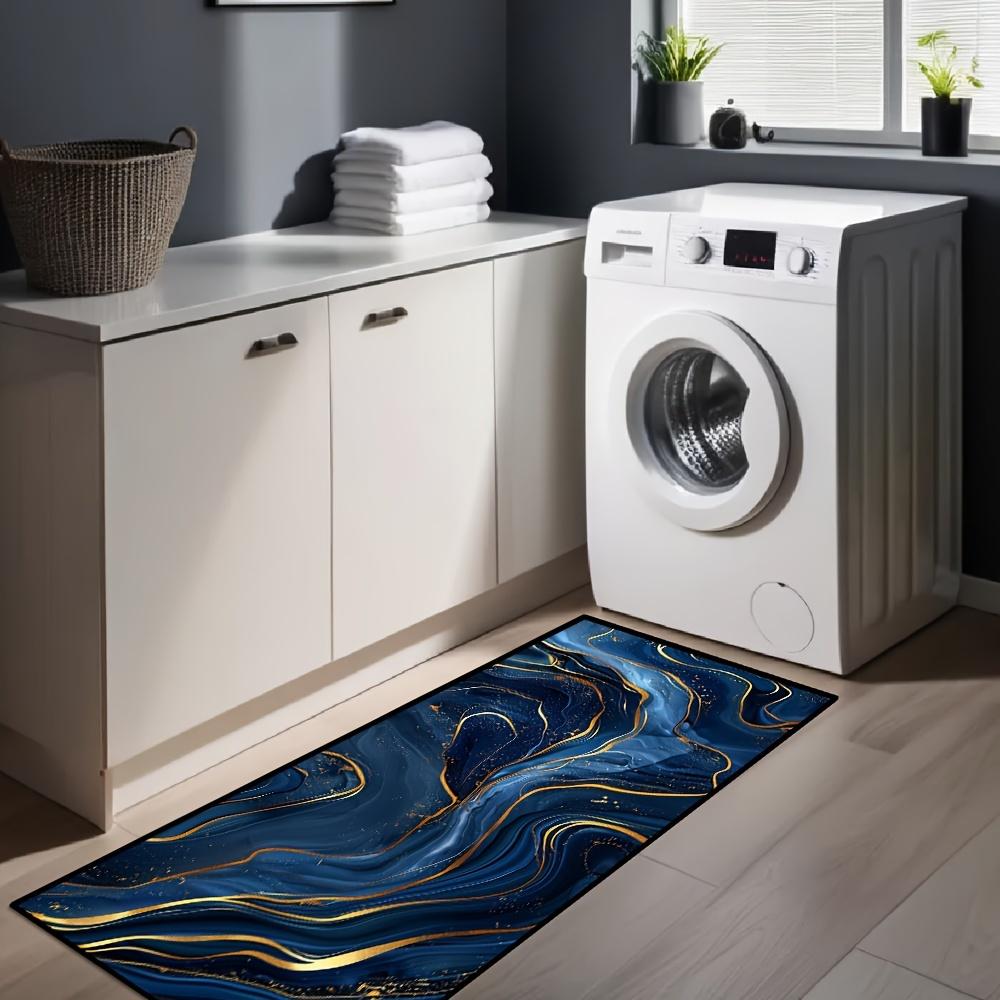 Läufer Teppich Langer Teppich Hochwertig Blau Fußmatte Flurteppich Küchenteppich Wohnzimmerteppich Schlafzimmerteppich Heimdekoration