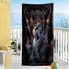 Gothic Illustrations Personalized Text Beach Towel Soft Durable Quick-Dry Ideal for Travel Outdoor Swim Pool Yoga Surf Camping Hiking Gym Gift Holiday
