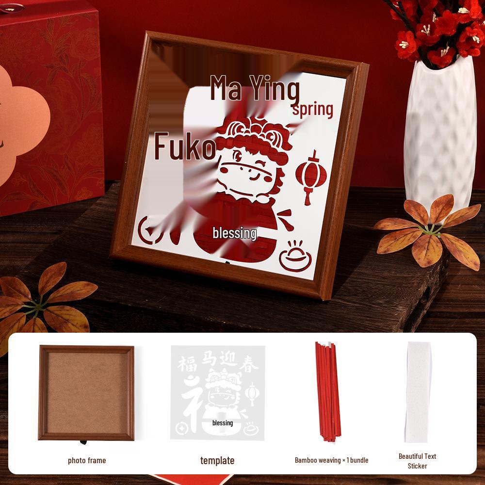 Year of the Horse Bamboo Weaving DIY Kit: Fu Character Frame & Painting for Team Building & Community Activities