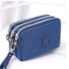 Coin Purse Women Small Wallet Washer Wrinkle Fabric Phone Purse Three Zippers Portable Make Up Bag 8 Colors