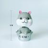 4PCS/set Cute Shaking Head Spring Car Ornament Animal Cactus Small Potted Resin Ornament Ornament