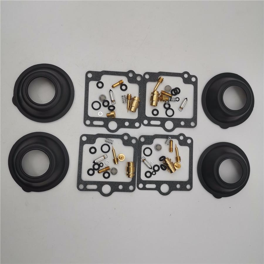4 Set Carburetor Rebuild Kit with Diaphragm Vacuum For Yamaha XJ700X Carb Repair