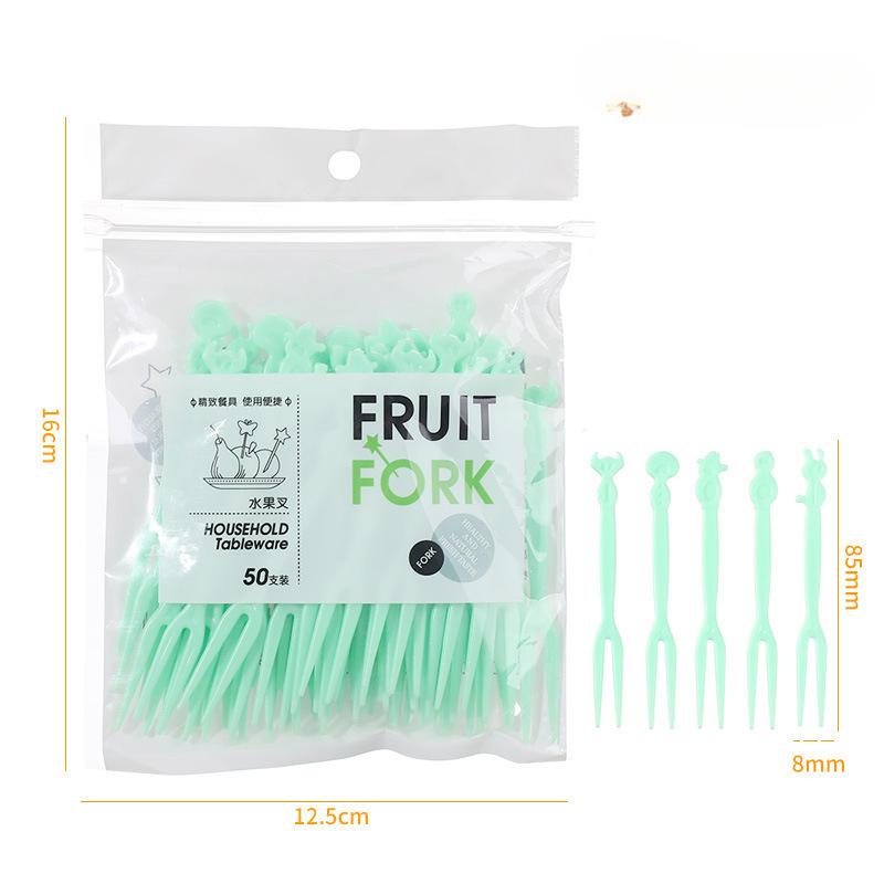 Fruit Fork SetDisposable Plastic Two-tooth Household Fruit Cake Dessert ForkPastry Small Fork