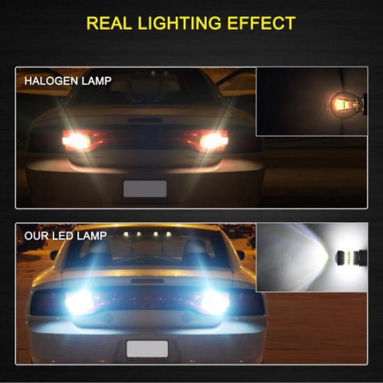 2X AUXITO 48 3157 3156 Brake SMD Tail Reverse LED Light Side Bulbs 6000K White