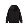 Li Ning Sports Fashion Series Embroidered Logo Loose Fleece Warm Hoodie Unisex Hoodies Black AWDRB74-1