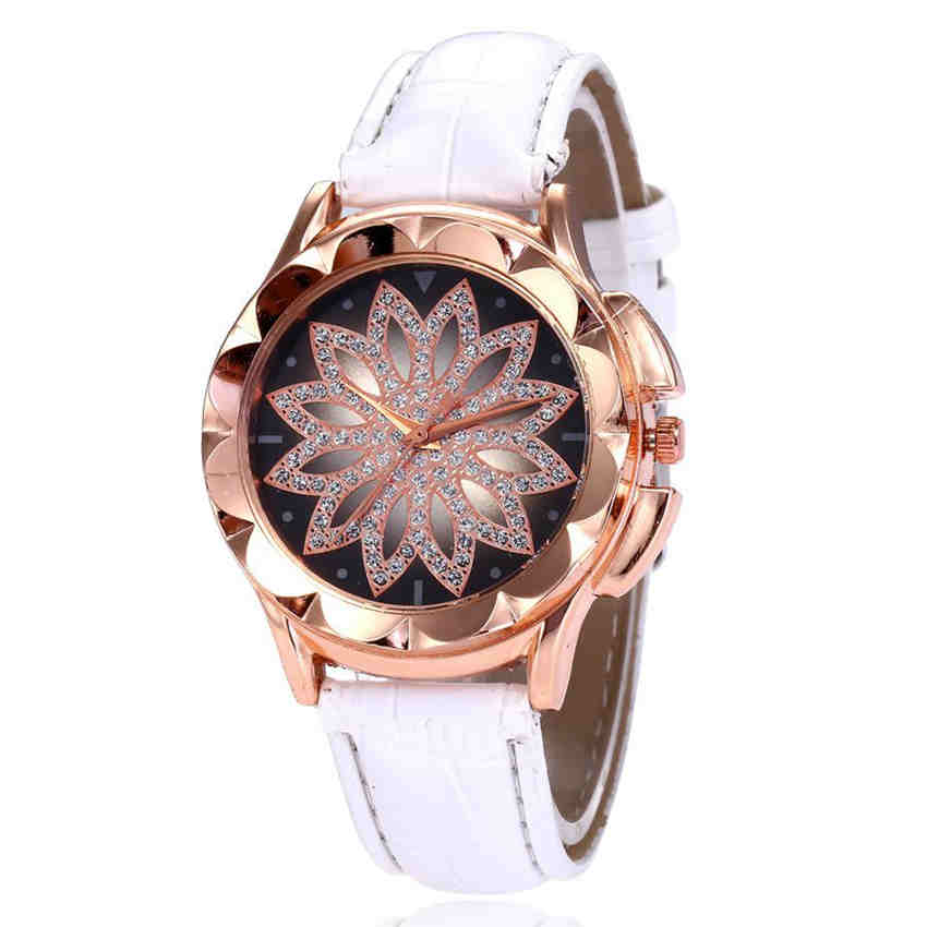 Fashion Females Quartz Watches Leather Band Big Dial Bracelet Women Wristwatch Watch