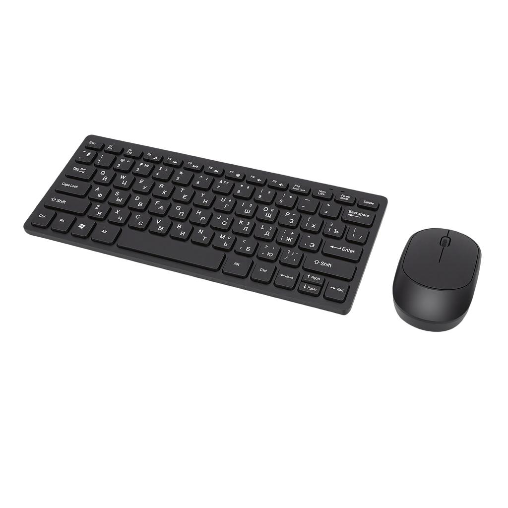 Russian Keyboard Mouse Set 78 Keys Slim 2.4G Wireless Keyboard and Mouse Combo for PC Laptop