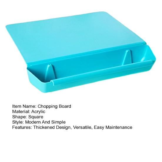 2-in-1 Acrylic Cutting Board with Food Container Slot Thickened Chopping Board for Food Prep Dishwasher Safe Kitchen Accessory
