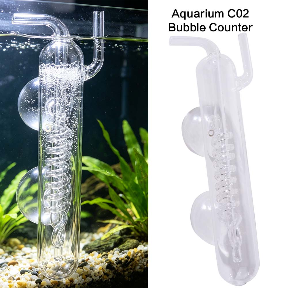 High Transparent CO2 Diffuser with Suction Cup Spiral Bubble Counter CO2 Bubble Counter Aquarium