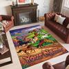 Horse Theme Crystal Velvet Floor Rug Personalized Custom Name Text Warm Carpet Home Decoration