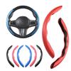 1 Paar Kohlefaser-Leder-Autolenkabdeckung, 1K-Mikrofaser-Leder, PVC-Rad-Booster-Abdeckung, rutschfest, universell