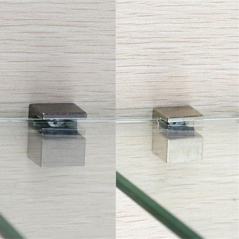 4 Stück Mehrzweck-Verstellbare Glasplakettenhalter für Vitrinen Schränke und Paneele Gefertigt aus robuster Zinklegierung