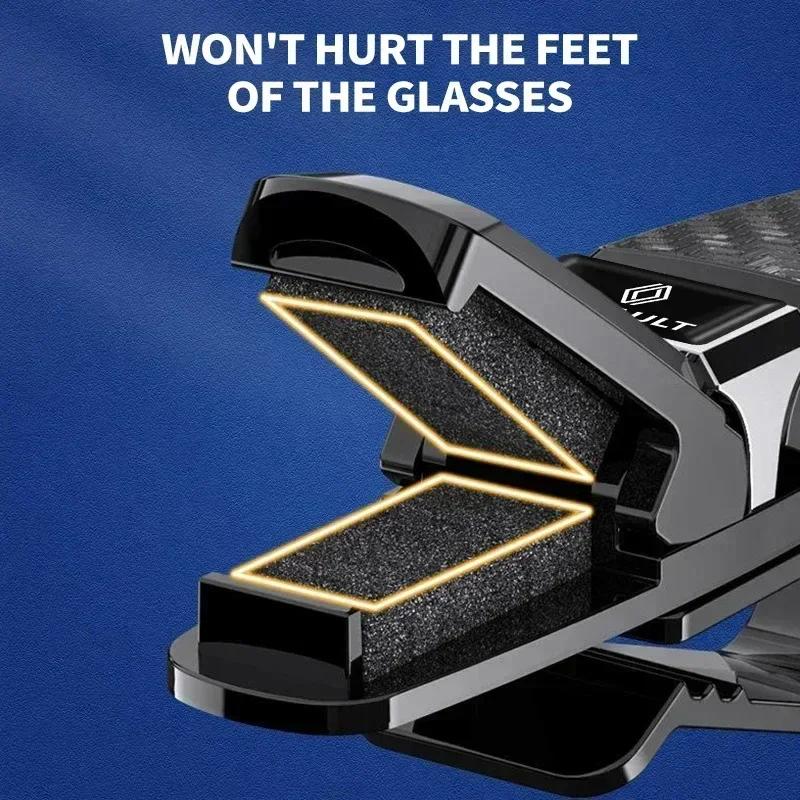 2026 Gorące Do Kołpaków Renault Uchwyt Na Okulary Samochodowe Obrót o 180 Stopni Klips Na Okulary Samochodowe Do Renault DACIA Scenic Loguna Twingo Sym