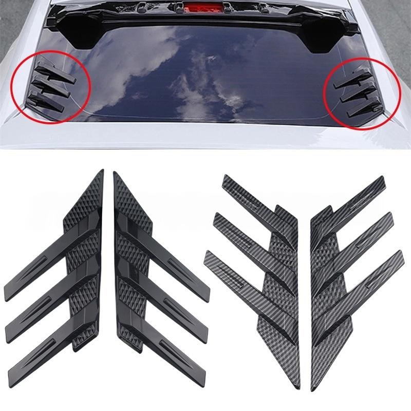 2Pcs Universal Car Rear Windshield Side Spoiler Rear Wing Trim Side Vents Decor Stickers Window Louvers Exterior Decorative Part