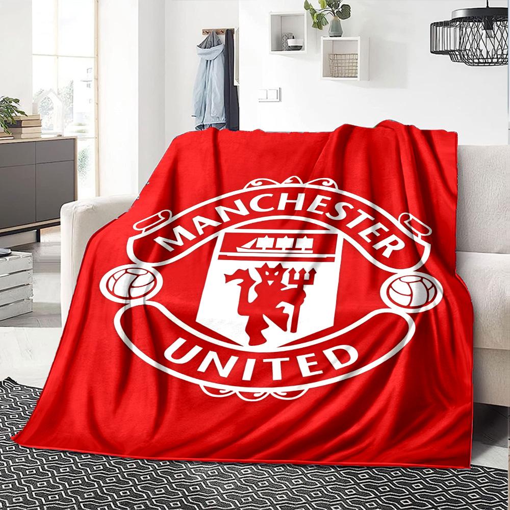 1pc M-Manchester1 Blanket, Gift, for Men and Women, Soft Blanket, Good for Sofa Bed Couch Travel, Lightweight Flannel Blanket