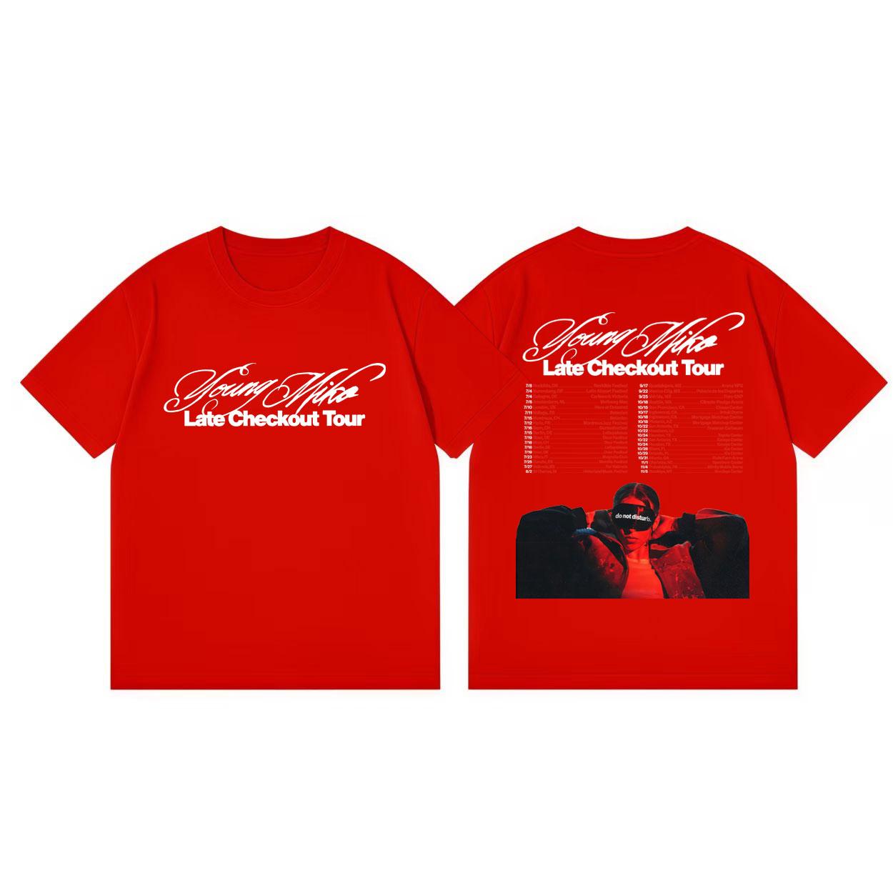Rapper Young Miko Late Checkout Tour 2026 T Shirt Unisex Women Fashion Hip Hop Tshirts High Quality Cotton Short Sleeve Tshirt 4XL