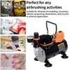 Professional Single Cylinder Piston Air Compressor Kit Oil-less Electric Spray Gun Paint Spray Set Nail Tattoo Cake Art Sprayer 9.45x5.5x8.3 in