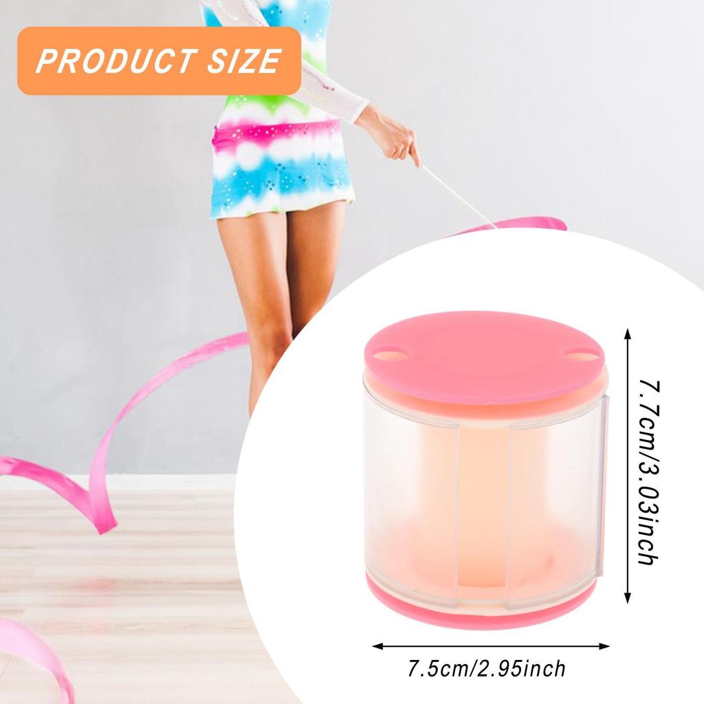 Gymnastics Ribbon Storage Case Spool, Clear View Tape Holder Organizer, Easy to Carry Portable Dance Ribbon Box, Reusable