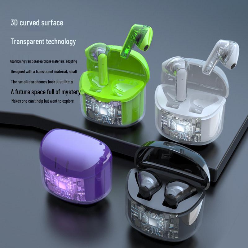 Premium Clear Bluetooth Earbuds: Noise Cancelling, Long Battery, High Sound Quality, Compatible with Apple & Android, Ideal for Running