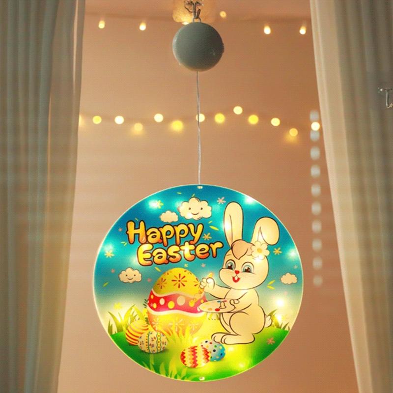 Festival LED Suction Cup Hangings Lamp Convenient Mounting Easter Lights Battery Operated LED Easter Light Adorment