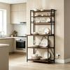 Scaffale Espositore Stile Moderno, Stazione Caffè, Scaffale da Cucina con Prese, Mobile da Cucina, Mini Postazione di Lavoro in Cucina