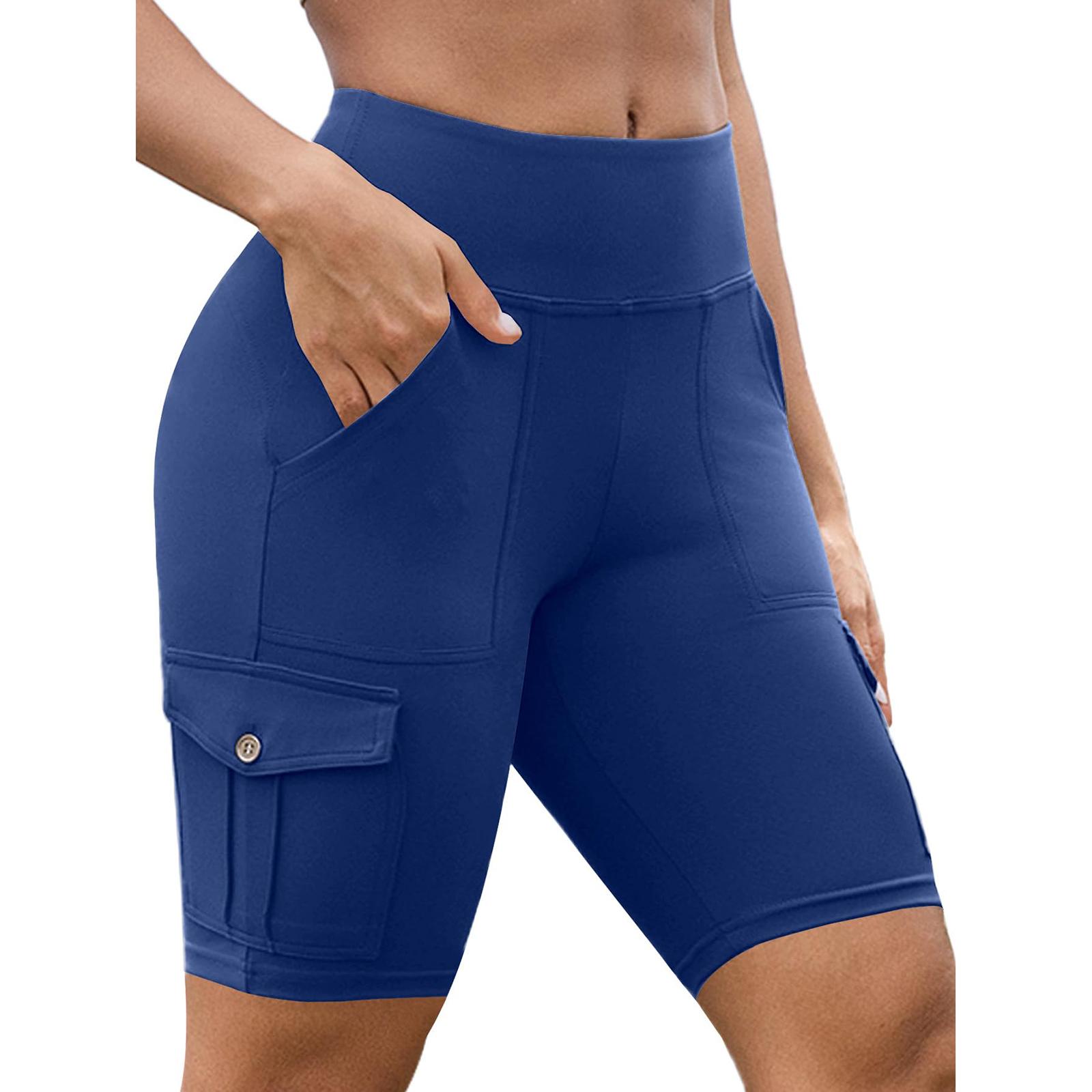

Summer Shorts For Women Casual High Waist Wide Leg Shorts M тёмно-синий