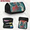 1pc Abstract White Tiger Design Double Layer Flip Pencil Case - Multi-Layer Flip Cover Design, Storage Bag, Zipper Closure, Suitable for Schools, Offi