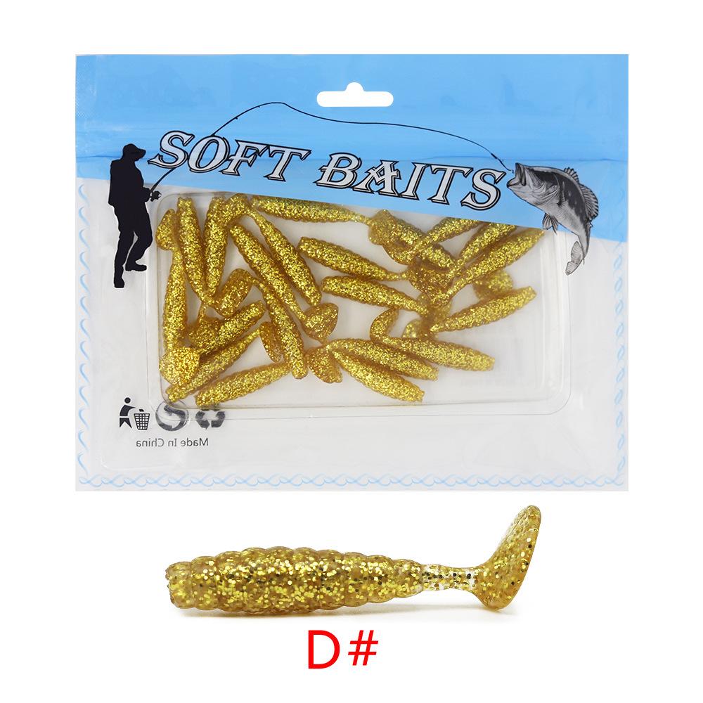 Outdoor Fishing Fluctuation T-tail Soft Bait (4cm/1.4g) 20 Pieces of Lures