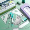 7-Piece Student Exam Ruler Set: Compass, Protractor, Triangle, and Straight Ruler