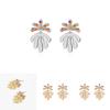 Delicate Leaf Stud Earrings Chic Alloy Design In Gold And Silver Perfect For Celebrations